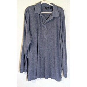 Jos A Bank Mens Long Sleeve 1/4 Button Gray Size XL Cotton Travelers